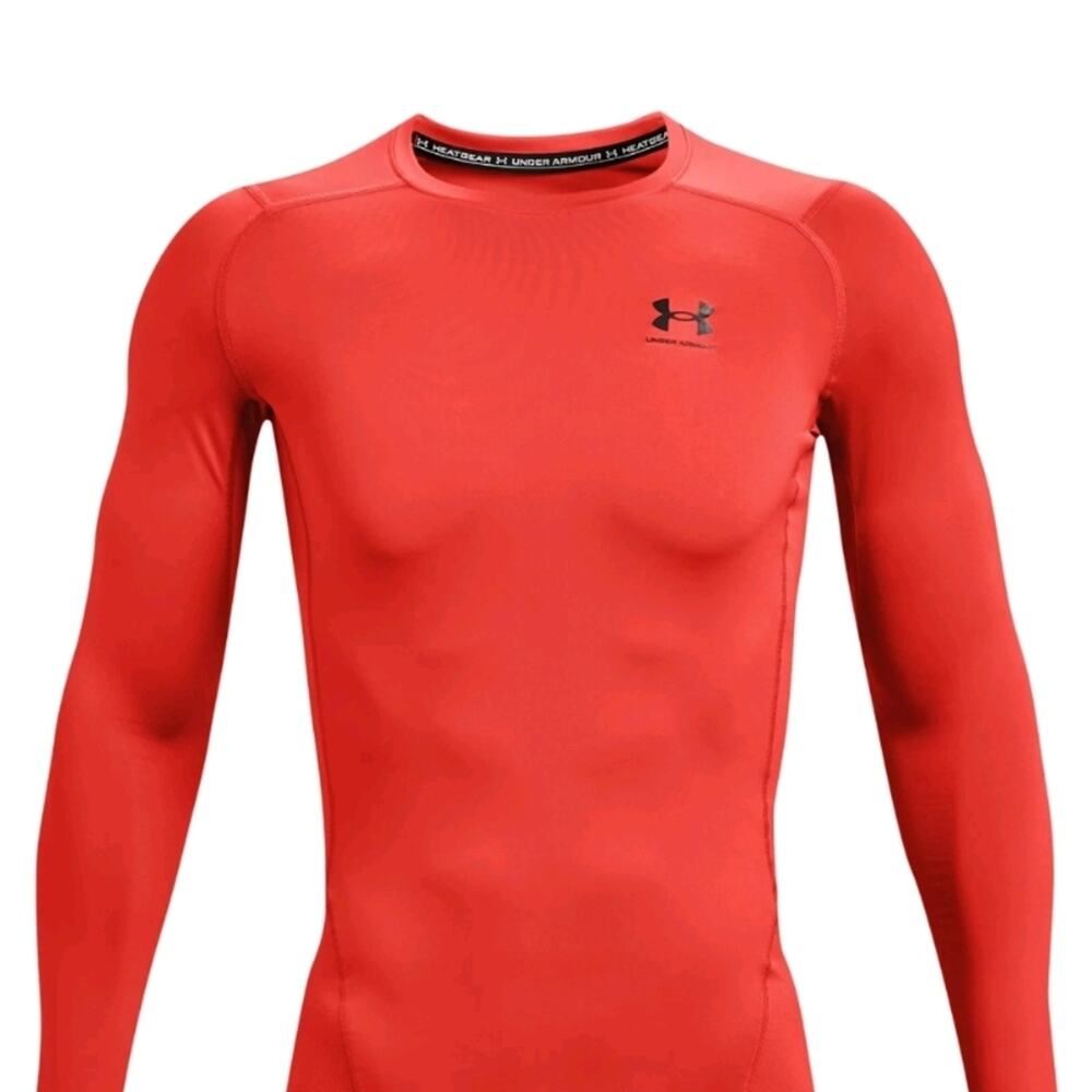 NWT Under Armour HeatGear Compression Long Sleeved Shirt Red L (0253)
